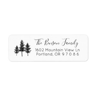 Étiquette de l'adresse de retour de l'arbre de pin