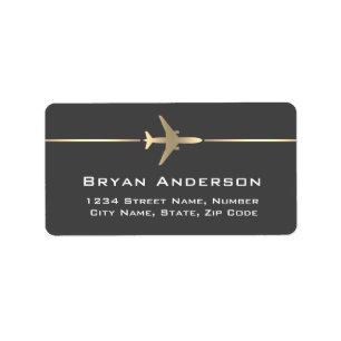 Étiquette de l'adresse de retour de l'avion Jet