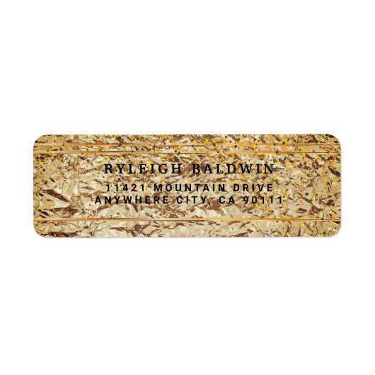 Étiquette de l'adresse de retour de l'huile d'or a (Devant)