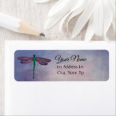 Étiquette de l'adresse de retour de libellules vio (En situation)