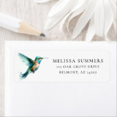 Étiquette de l'adresse de retour de l'oiseau-de-me (En situation)