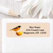 Étiquette de l'adresse de retour de l'Oiseau/Orang (En situation)