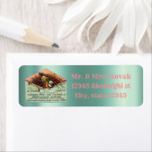 Étiquette de l'adresse de retour de l'oiseau vinta (En situation)