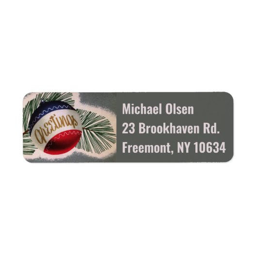 Étiquette de l'adresse de retour de l'ornement (Devant)