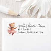 Étiquette de l'adresse de retour de l'ours Tutu (En situation)