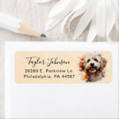 Étiquette de l'adresse de retour de Maltipoo (En situation)