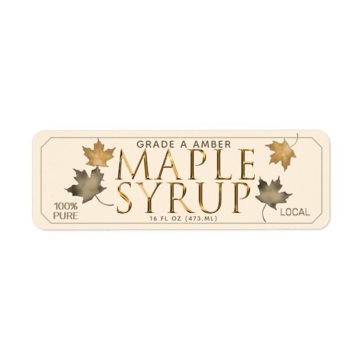 Étiquette de l'adresse de retour de MAPLE SYRUP (Devant)