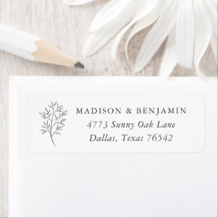 Étiquette de l'adresse de retour de mariage simple