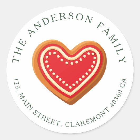 Étiquette de l'adresse de retour de Noël du cookie (Devant)