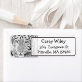 Étiquette de l'adresse de retour de photo Tiger (En situation)