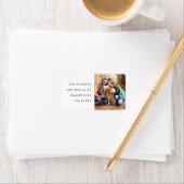 Étiquette de l'adresse de retour de photos famille (En situation)