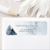 Étiquette de l'adresse de retour de pin d'hiver (En situation)