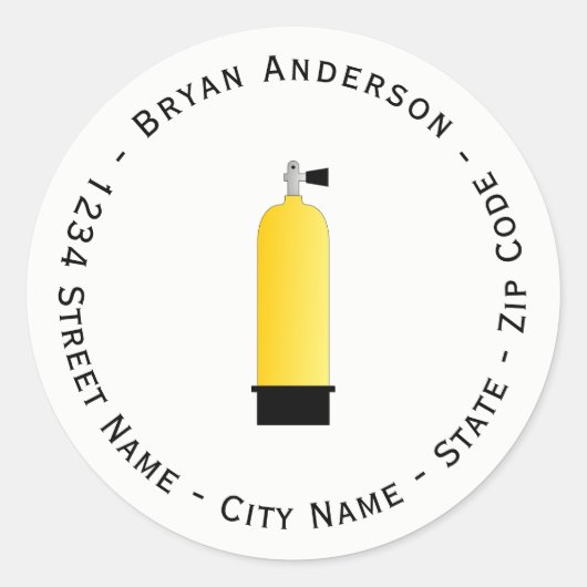 Étiquette de l'adresse de retour de plongée sous-m (Devant)