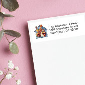 Étiquette de l'adresse de retour de poulet drôle p