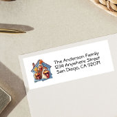 Étiquette de l'adresse de retour de poulet drôle p