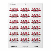 Étiquette de l'adresse de retour de Red Ladybugs C (Feuille entière)