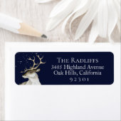 Étiquette de l'adresse de retour de rennes d'hiver (En situation)