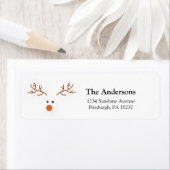 Étiquette de l'adresse de retour de rennes simples (En situation)