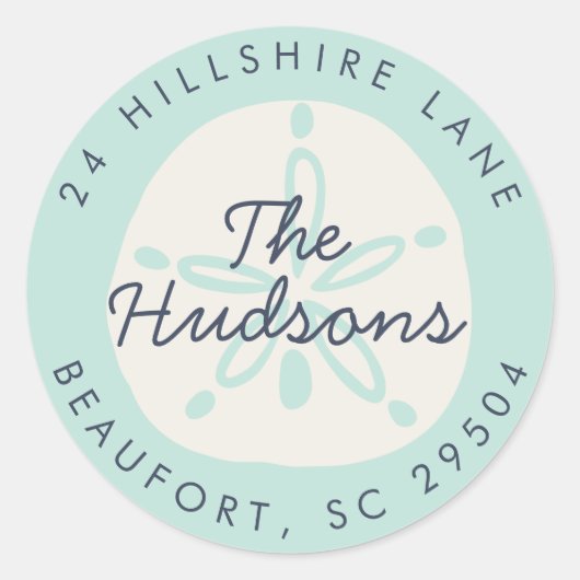 Étiquette de l'adresse de retour de sandollar (Devant)