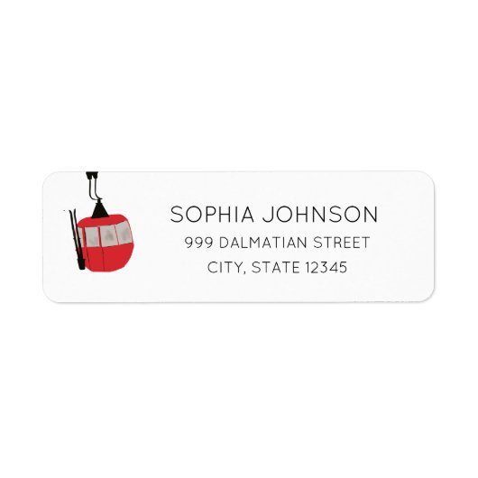 Étiquette de l'adresse de retour de ski blanc mini (Devant)