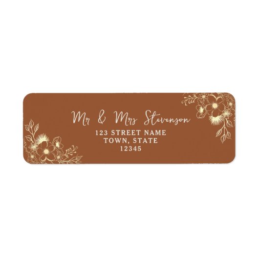 Étiquette de l'adresse de retour de Terracotta (Devant)