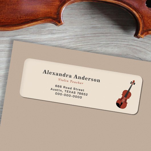 Étiquette de l'adresse de retour de violon