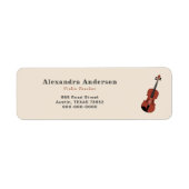 Étiquette de l'adresse de retour de violon (Devant)