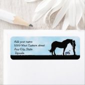 Étiquette de l'adresse de retour de Western Silhou (En situation)