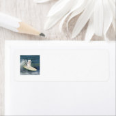 Étiquette de l'adresse de retour de Westie Surfing (En situation)