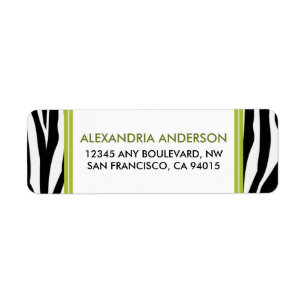 Étiquette de l'adresse de retour de Zebra Funky (