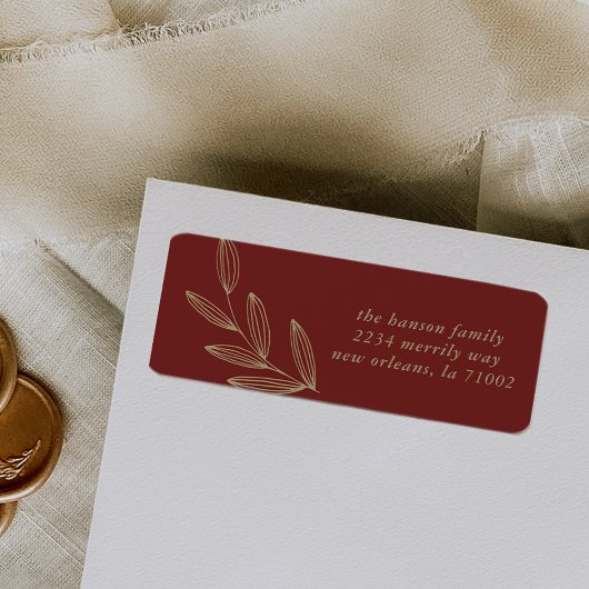 Étiquette de l'adresse de retour Deep Red Sprout