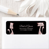 Étiquette de l'adresse de retour des chats roses (En situation)