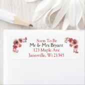 Étiquette de l'adresse de retour des fleurs de cor (En situation)