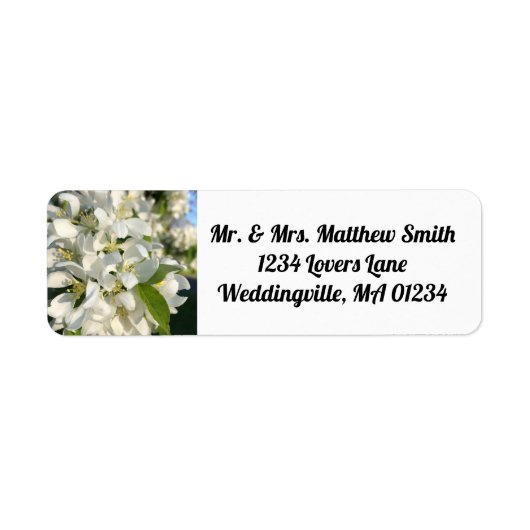 Étiquette de l'adresse de retour des fleurs de mar (Devant)