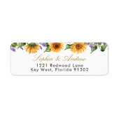 Étiquette de l'adresse de retour des fleurs de sol (Devant)