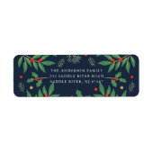 Étiquette de l'adresse de retour des fleurs Holly  (Devant)