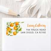 Étiquette de l'adresse de retour des fruits orange (En situation)