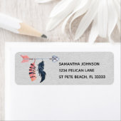 Étiquette de l'adresse de retour des plumes et des (En situation)