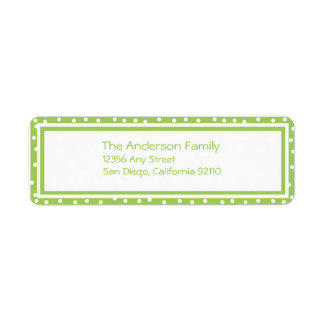 Étiquette de l'adresse de retour des points (chaux