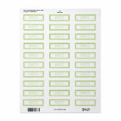 Étiquette de l'adresse de retour des points (chaux (Feuille entière)