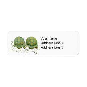 Étiquette de l'adresse de retour des tortues caric