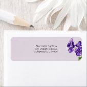 Étiquette de l'adresse de retour des violettes vio (En situation)