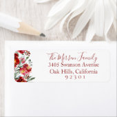 Étiquette de l'adresse de retour d'hiver botanique (En situation)