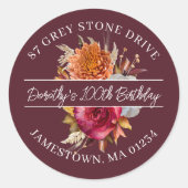 Étiquette de l'adresse de retour du 100e anniversa (Devant)