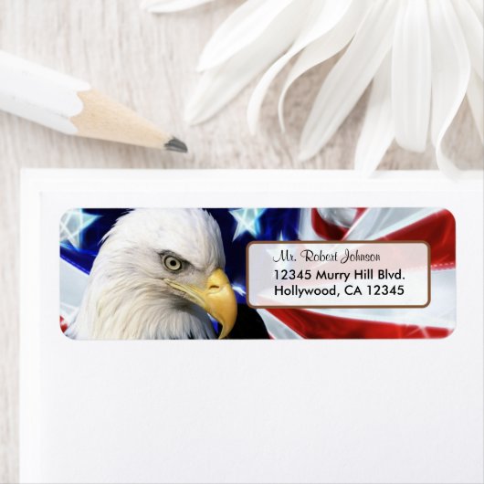 Étiquette de l'adresse de retour du Bald Eagle aux (En situation)