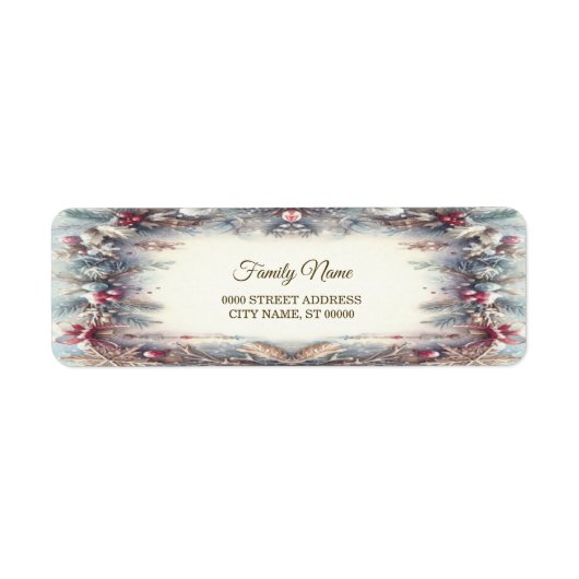 Étiquette de l'adresse de retour du cadre d'hiver (Devant)