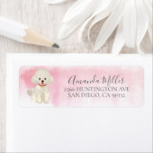 Étiquette de l'adresse de retour du caniche chic (En situation)