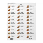 Étiquette de l'adresse de retour du CAT GINGER (Feuille entière)
