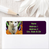 Étiquette de l'adresse de retour du chat (En situation)