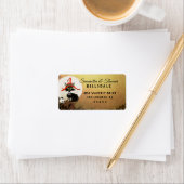 Étiquette de l'adresse de retour du chat noir (En situation)